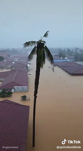 Surviving the Flood: Rats Seek Refuge in Coconut Tree