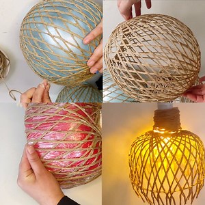1.5M views · 18K reactions | DIY string pendant lights using only jute and glue | MetDaan DIY | Facebook