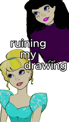 RUINING MY DRAWING 😈 #drawing #tattoo #alt #art #cinderella