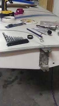 Sunfish! Transom hull drain installation #1