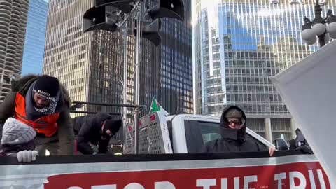 US: Anti-Trump Protesters March Through Chicago On Inauguration Day