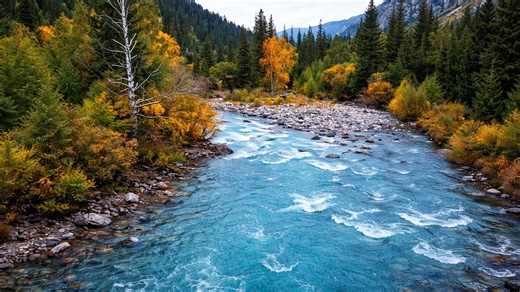 Kora River Jetisu Region Crystal Blue Mountain Waters