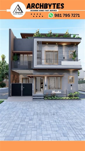 30x50 Feet House Design | 3d #home #housedesign #exteriordesign #trending #archbytes