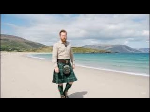 Scotsman Walking On Eoligarry Beach On History Visit To Isle of Barra Outer Hebrides Scotland