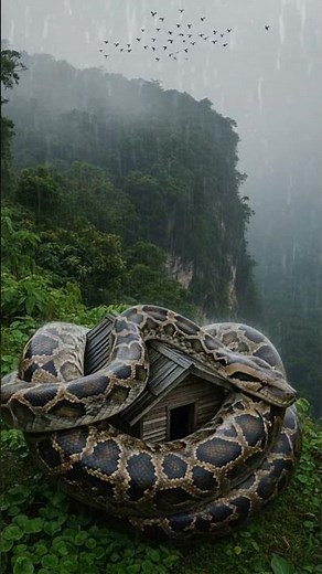 Sounds of the Rainforest with the Presence of Wild Pythons #rain #nature #relaxing #python #shorts