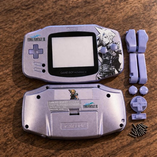 Custom Game Boy Advance Shell Silver, Final Fantasy Inspired Design Case, GBA Console Housing Replacement - Etsy