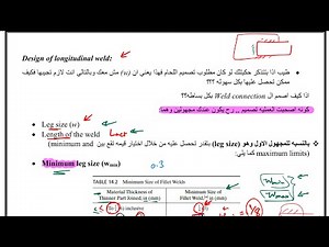 Ch.14 Welded connection || lecture (3) ''design of longitudinal weld''