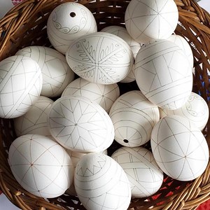 Pre-waxed Pysanky Eggshells, Ukrainian Easter Egg Supplies, Chicken Eggs Outlined in Simple Patterns - Etsy