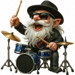 Rock Gnome Drummer Clipart: PNG JPG Bundle (digital Download) - Etsy