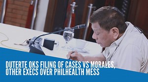 President Rodrigo Duterte has approved the recommendation of the multi-agency task force created to probe the alleged corruption activities in the Philippine Health Insurance Corp. (PhilHealth) to file criminal and administrative cases against former PhilHealth chief Ricardo Morales and several other officials of the state insurance firm. READ: https://newsinfo.inquirer.net/1335318/duterte-oks-filing-of-criminal-admin-charges-vs-morales-other-philhealth-execs | INQUIRER.net