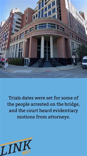 5.5K views · 33 reactions | Trial and pre-trial dates have been set for some of the people arrested during a chaotic encounter with several police forces on the Roebling Bridge on July 17. Two hearings related to the encounter occurred in Kenton County District Court this week, on Wednesday and Thursday, respectively. Judge Kenneth Easterling oversaw both hearings. Learn more about what led up to today’s hearing: https://tinyurl.com/2j4ccnwh | LINK nky | Facebook