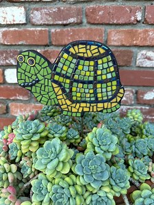 Mosaic Turtle Garden Stake - Etsy