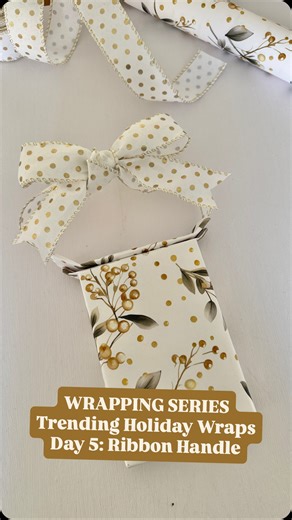 14K views · 611 reactions | Finishing this week’s wrapping series with the ribbon handle technique. It was difficult to fit this into :90, but hopefully it’s slow enough to follow along. The trick here is to make sure you leave a few inches of extra paper at the top to fold down with the ribbon.  #wrapping #wrappingpresents #giftwrapping #giftwrap #giftwrappingideas | Carrie Larson | Facebook