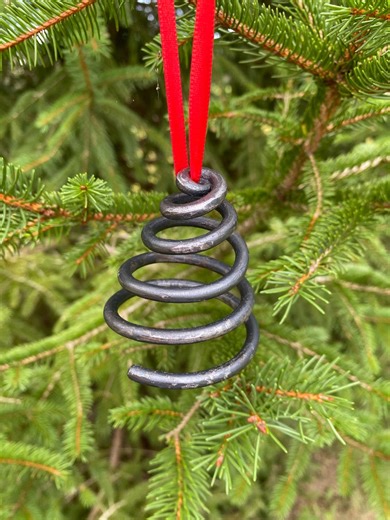Hand Forged Spiral Christmas Tree Ornament - Etsy