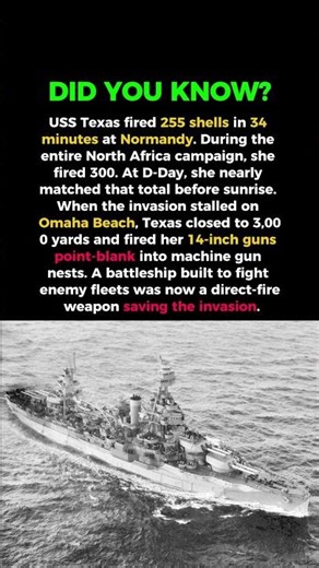 This battleship flooded itself to keep firing at Normandy #ww2 #incredible