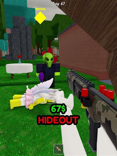😂 $1 VS $67 VS $1067 HideOut With The Alien #roblox #99nightintheforest