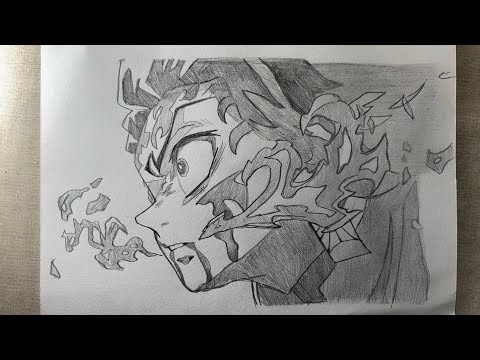 Tanjiro Kamado Hinokami Kagura (Sun Breathing) Pencil Sketch | Demon Slayer Drawing