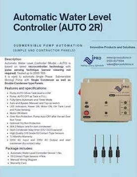 Ipro Product Brochure 2026. Wide range of Fully Automatic Water Level Indicators and Controllers