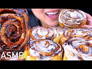 ASMR DESSERTS Cinnamon Rolls (NO TALKING) Soft Sticky EATING SOUNDS | ASMR Phan