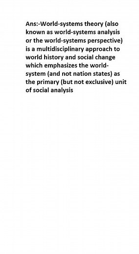 What is World-systems theory?