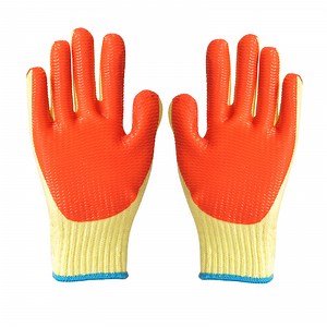 [Hot Item] Rubber Gloves Latex Laminated Cotton Double Coated Work Gloves Natural Latex Rubber Palm Latex Coated Light Heavy Duty Gloves