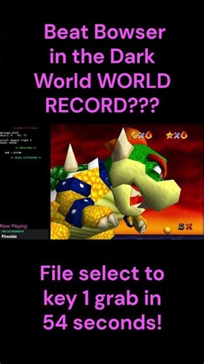 Beating Bowser 1 in #sm64 in under a minute! #mario