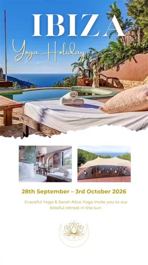 Sarah Alice UK on Instagram: "Yoga Holiday with Natalie Grace & Sarah Alice 28th September – 3rd October 2026 | North Ibiza We’re so excited to share that our gorgeous retreat brochure has now been sent out to everyone who registered their interest 💛✨ And the best part… bookings are already coming in! The full launch will be happening on our website very soon, but if you’d love to get your hands on all the blissful details before the official release, simply comment “Retreat” below and we’ll se