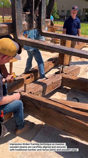 Amazing Timber Framing Technique! Traditional Mortise & Tenon Joinery with Wooden Pegs #woodworking