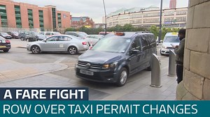 Taxi drivers protest over changes to city station permit rules - Latest From ITV News