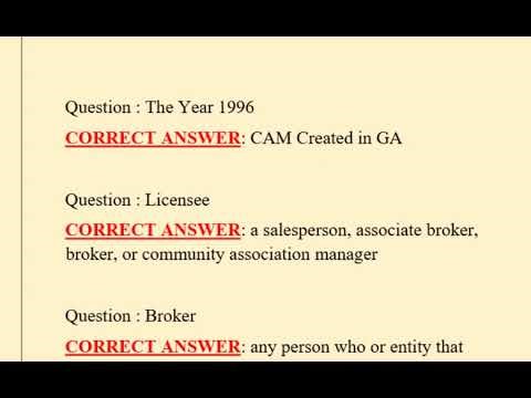 CAM COMMUNITY ASSOCIATION MANAGER LICENSE GA