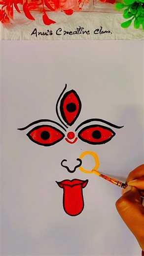 4.6K views · 1.1K reactions | Jay mahakali maa kali painting using leaf #mahakali #maakali #kalipuja #shortsviral #facebookviral #reelsinstagram #trendingreels | Anu's creative class | Facebook