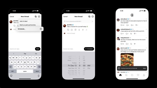 Threads to Allow Scheduling Posts; Instagram Enables Direct Message Schedule