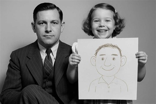 Kids in the 1940s drew their dads from memory — the results are hilariously spot-on