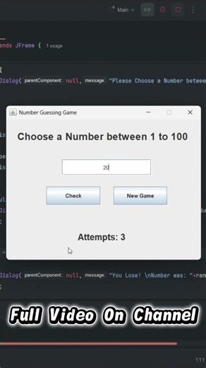 I Built a Number Guessing Game in Java 🎮 #shortsfeed #shorts