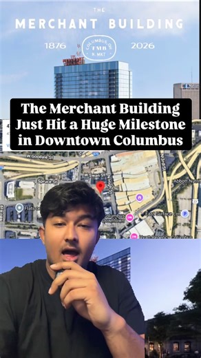 Gagan T | The Columbus Report on Instagram: "🏙️ The Merchant Building Just Hit a Huge Milestone in Downtown Columbus Comment “REPORT” for the full breakdown and neighborhood-level details. The 32-story Merchant Building next to the North Market officially topped out this week — the final steel beam is in place, and the skyline just got a serious upgrade. This is one of the most complex projects downtown has ever taken on, and now the team shifts into the interior buildout before tenants move in