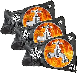 Outdoor Faucet Cover for Winter,Garden Faucet Socks 3 Pack Thickened Anti Frozen Reusable Waterproof Freeze Protection Outdoor Faucet Protector for Outside Pipe Wall Water Spigot 7.1" H x 6" W