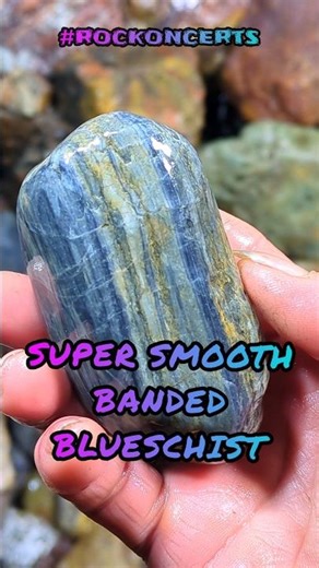 #rockoncerts - River Tumbled Blueschist 🤽🕺🌠#blueschist #magical #shorts #rockhounding #russianriver