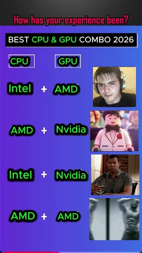 🔥 Best CPU & GPU Combo 2026 | Intel + Nvidia vs AMD + AMD 👀💻