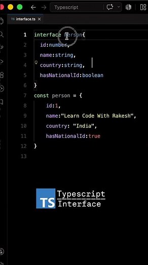 Lecture4: Interface in typescript. #typescript #frontendcourse #javascript #viral #shorts