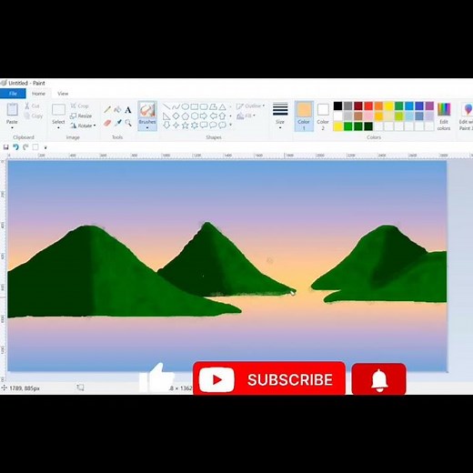 ms paint drawing tutorial// scenary drawing// drawing// how to drawing on computer//