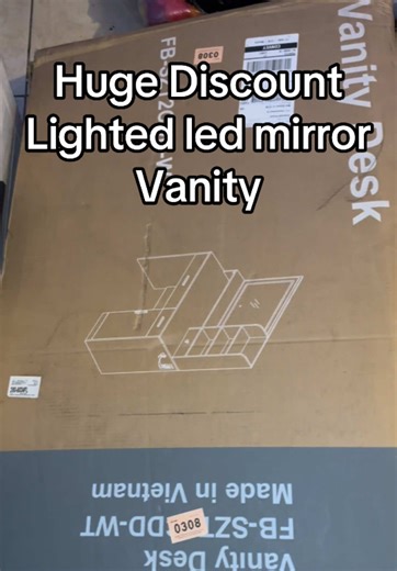 Discounted Vanity with LED Mirror & Storage