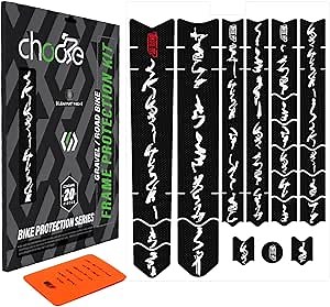 CNC Road/Gravel Bike Frame Protection kit,20Pcs Total Bike Frame Protector Sticker-Frame Guard Tape Wrap Film for Top/Down Tube,Seatstays,Chainstay,Cable Wear,Protects Bike from Scratches and Dings.