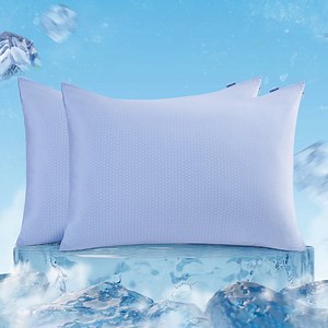 ALANDA Cooling Pillowcases, Upgraded PCM Constant Temperature Technology Q-Max>0.5 Ultra Cool Pillowcases with Zipper, Standard & Queen Size 2 Pack