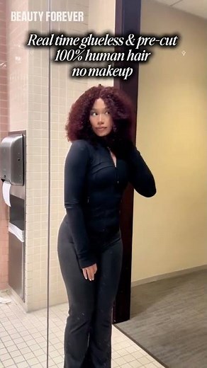 $139 for this 33B auburn kinky curly glueless wig—throw on & go 🔥🤎