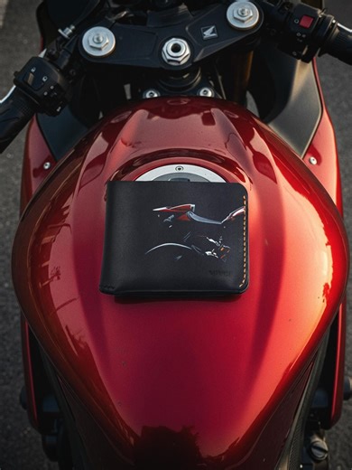 Hand Painted Bike Design Leather Wallet – Unique Biker Gift - Etsy