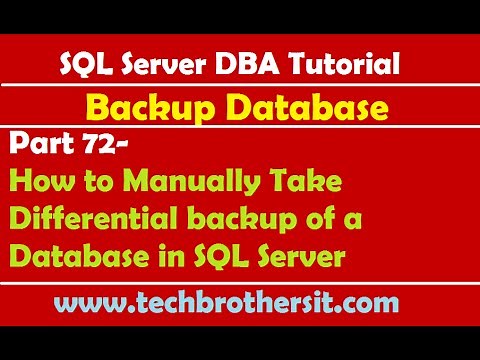 SQL Server DBA Tutorial 72-How to Manually Take Differential backup of a Database in SQL Server