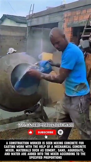 Concrete Mixing Using a Mechanical Concrete Mixer !! #shorts #innovation #tools