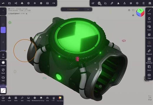 Modeling the omnimatrix in Nomad Sculpt link in bio #nomadsculpt #nomad #tutorial #learnontiktok