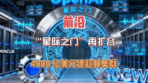 “星际之门”再扩容：OpenAI/Oracle/软银砸 4000 亿美元建 10 GW AI 超算集群