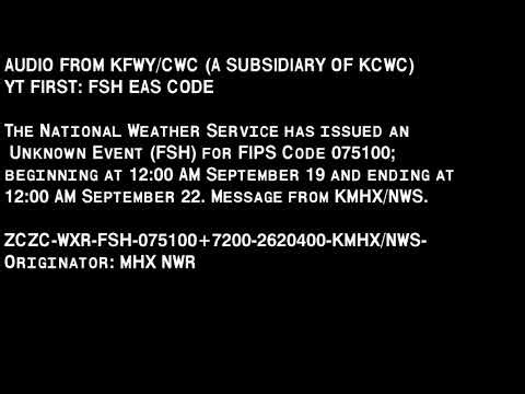 YOUTUBE FIRST- NEW EAS CODE- FSH EVENT CODE ON KFWY/CWC